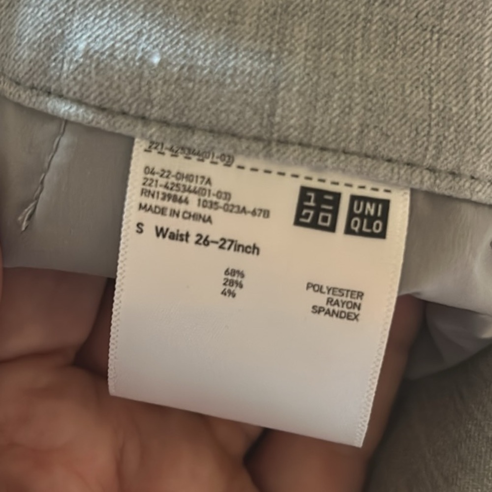 Uniqlo Smart Ankle ( 2 way )  Gray Pants light grey size S - Picture 9 of 15